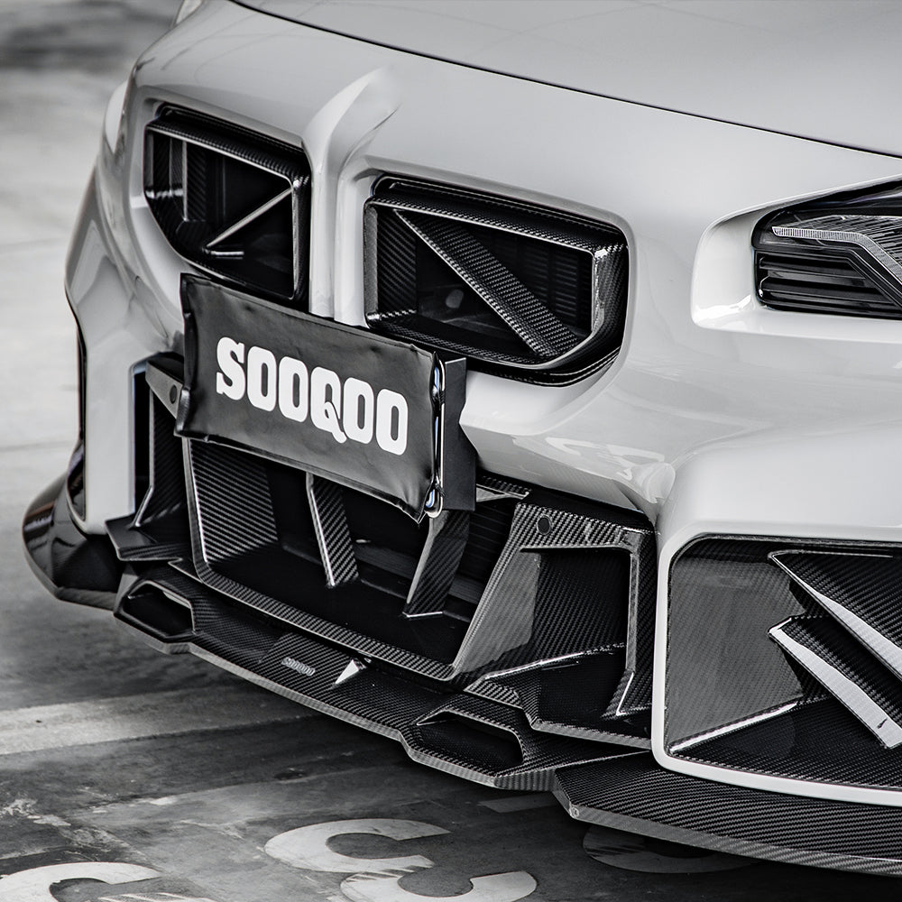 BMW M2 M2C G87 2023 2024 with Aftermarket Parts - Front Center Vent Trim Grill Replacement&nbsp;Carbon Fiber from SOOQOO USA