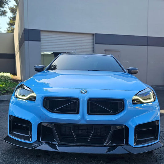 BMW M2 M2C G87 2023 2024 with Aftermarket Parts - Front Kidney Grill Carbon Fiber from SOOQOO USA