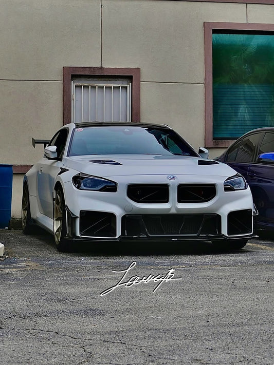 BMW M2 M2C G87 2023 2024 with Aftermarket Parts - Front Kidney Grill Carbon Fiber from SOOQOO USA