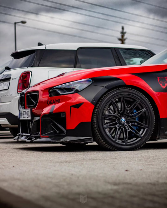 BMW M2 M2C G87 2023-ON with Aftermarket Parts - B Style Front Lip Carbon Fiber from SOOQOO USA