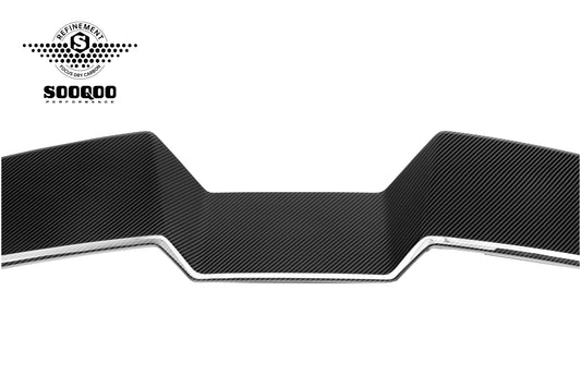 BMW M3CS M3C M3 G81 2021-ON & 3 Series M340i 330i G21 (Fits Both Pre-LCI &  LCI) 2019-ON with Aftermarket Parts - SQ-V2 Rear Roof Spoiler Dry Pre-preg Carbon Fiber from SOOQOO USA