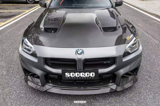 BMW M3 / M3C G80 G81 & M4 / M4C G82 G83 2021-ON with Aftermarket Parts - Hood Bonnet Dry Pre-preg Carbon Fiber from SOOQOO USA