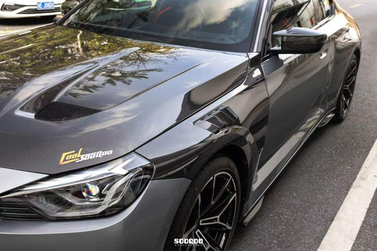 BMW M3 / M3C G80 G81 & M4 / M4C G82 G83 2021-ON with Aftermarket Parts - Hood Bonnet Dry Pre-preg Carbon Fiber from SOOQOO USA