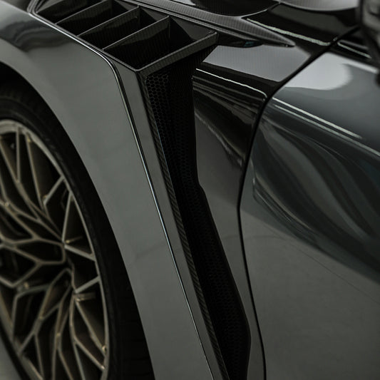 BMW M3 G80 G81 & M4 G82 G83 2021-ON with Aftermarket Parts - V1 Front Fenders Dry Pre-preg Carbon Fiber from SOOQOO USA