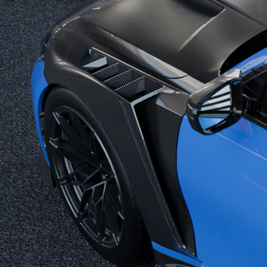BMW M3 G80 G81 & M4 G82 G83 2021-ON with Aftermarket Parts - V1 Front Fenders Dry Pre-preg Carbon Fiber from SOOQOO USA