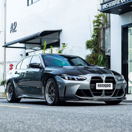 BMW M3 G80 G81 & M4 G82 G83 2021-ON with Aftermarket Parts - V1 Front Fenders Dry Pre-preg Carbon Fiber from SOOQOO USA