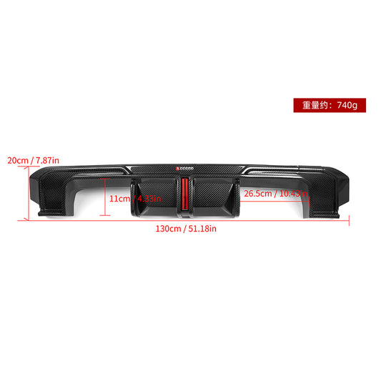 BMW M3 M3C M3CS G80 G81 2021 2022 2023 2024 & M4 M4C M4CS M4CSL G82 G83 2021 2022 2023 2024 with Aftermarket Parts - With Light Rear Diffuser & Canards Pre-preg Carbon Fiber from SOOQOO USA