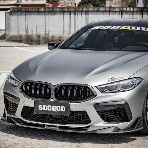 BMW M8 F91 F92 F93 2019 2020 2021 2022 2023 2024 with Aftermarket Parts - Front Lip Pre-preg Carbon Fiber from SOOQOO USA