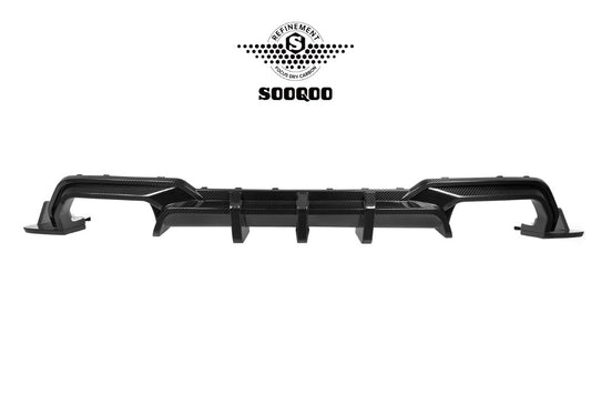 BMW M8 F91 F92 2019 2020 2021 2022 2023 2024 & M8 F93 2019 2020 2021 2022 2023 2024 with Aftermarket Parts - Rear Diffuser & Canards Pre-preg Carbon Fiber from SOOQOO USA