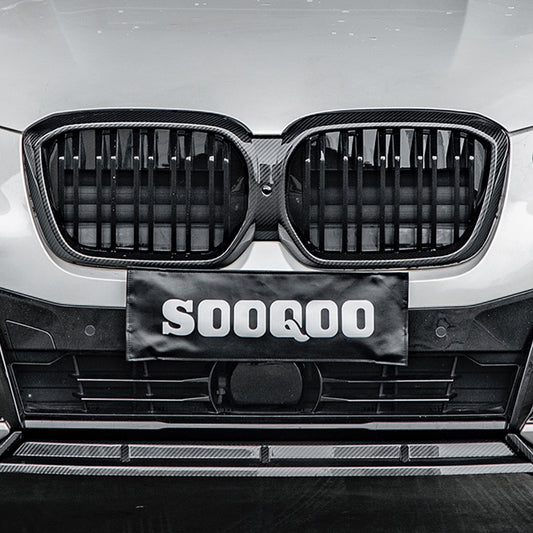 BMW X3 M40 s/x Drive30 G01 LCI 2022-ON & X4 M40 xDrive 30 G02 LCI 2022-ON & IX3 BEV G08 LCI 2022-ON with Aftermarket Parts - Front Lip Carbon Fiber from SOOQOO USA