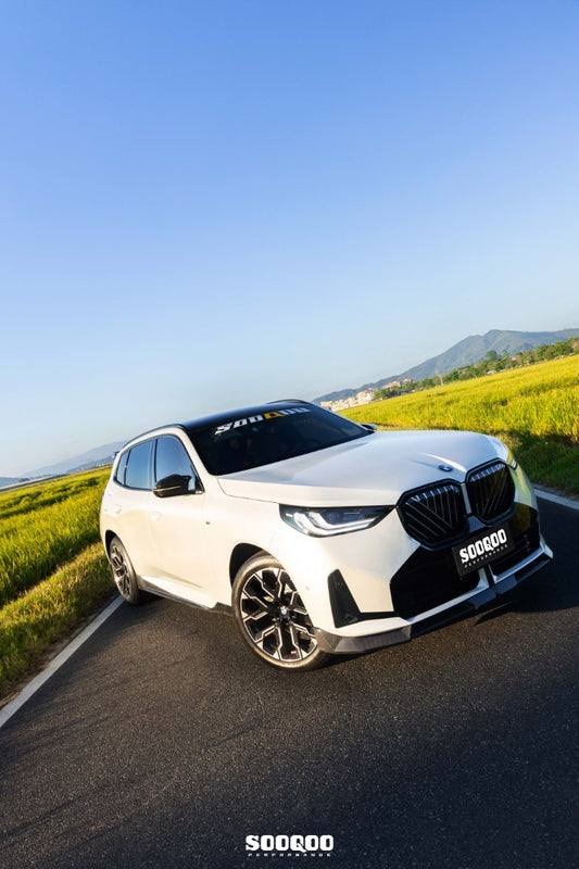 BMW X3 M50i/30i xDrive G45 2025-ON with Aftermarket Parts - Front Lip Dry Pre-preg Carbon Fiber from SOOQOO USA