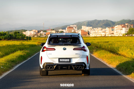 BMW X3 M50i/30i xDrive G45 2025-ON with Aftermarket Parts - Rear Lip Spoiler Dry Pre-preg Carbon Fiber from SOOQOO USA
