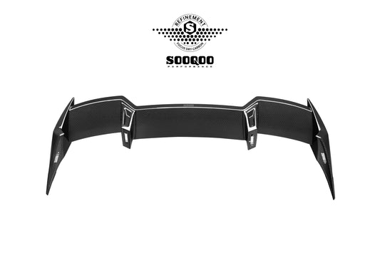 BMW X3 M50i/30i xDrive G45 2025-ON with Aftermarket Parts - Rear Roof Spoiler Dry Pre-preg Carbon Fiber from SOOQOO USA
