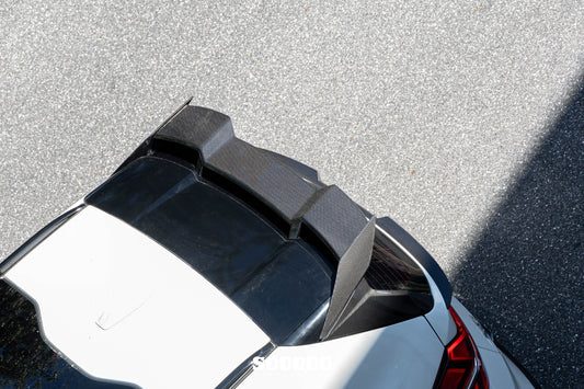 BMW X3 M50i/30i xDrive G45 2025-ON with Aftermarket Parts - Rear Roof Spoiler Dry Pre-preg Carbon Fiber from SOOQOO USA