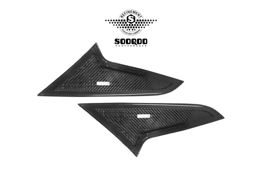 BMW X3 M50i/30i xDrive G45 2025-ON with Aftermarket Parts - Rear Window Side Trim Dry Pre-preg Carbon Fiber from SOOQOO USA