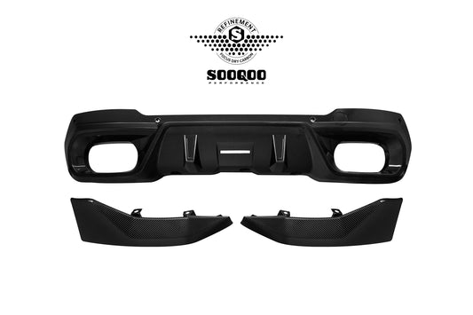 BMW X3 M50i/30i xDrive G45 2025-ON with Aftermarket Parts - V1 Style Rear Diffuser Dry Pre-preg Carbon Fiber from SOOQOO USA