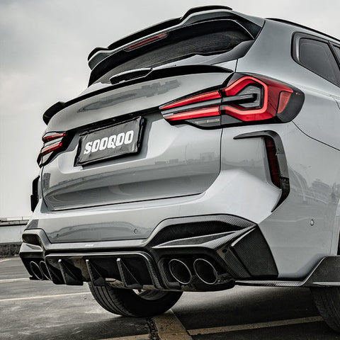 BMW X3M F97 (Fits Both Pre-LCI & LCI) 2019-ON & X3 M340i s/x Drive 30i G01 (Fits Both Pre-LCI & LCI) 2019-ON with Aftermarket Parts - Rear Lip Spoiler Carbon Fiber from SOOQOO USA