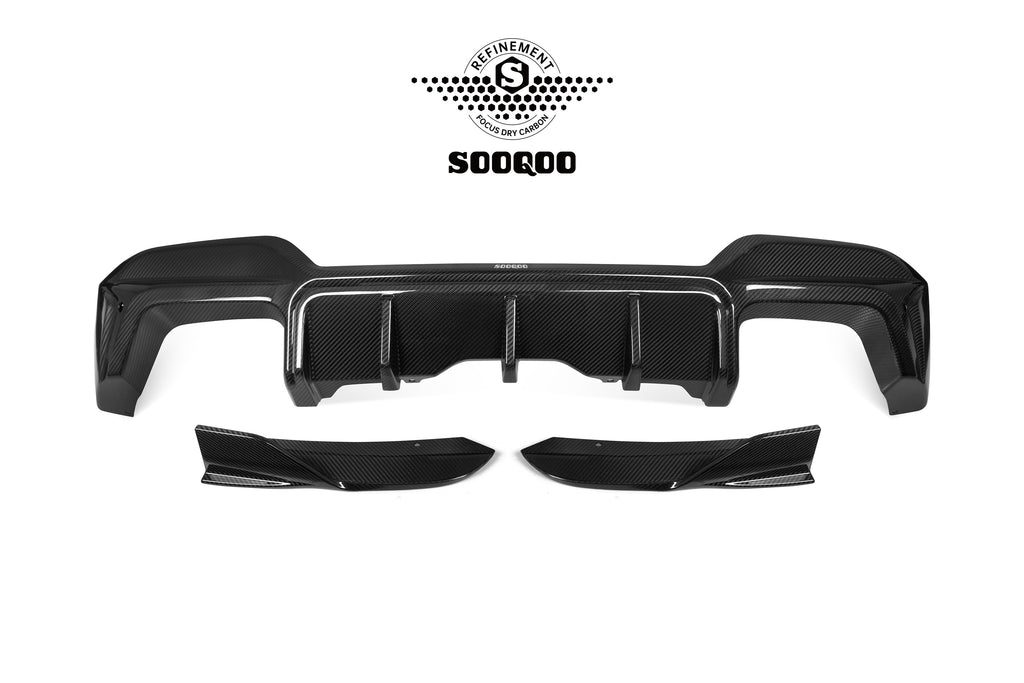 BMW X3M X3MC F97 LCI 2022 2023 2024 with Aftermarket Parts - Rear Canards Carbon Fiber from SOOQOO USA