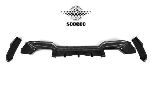 BMW X3M X3MC F97 LCI 2022 2023 2024 with Aftermarket Parts - Rear Canards Carbon Fiber from SOOQOO USA