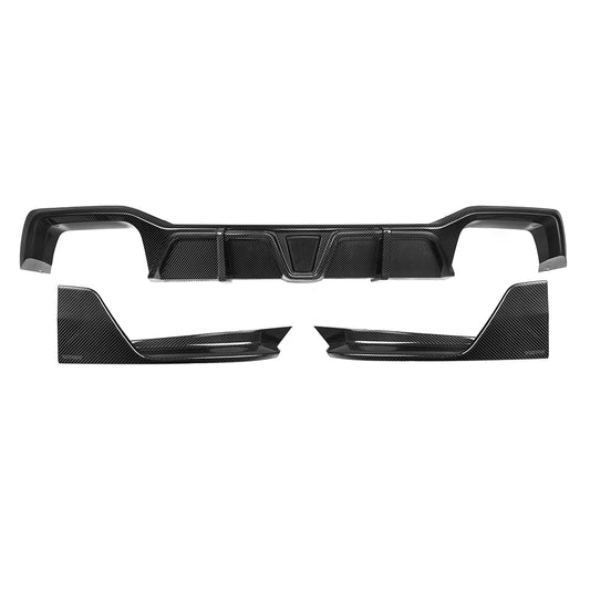 BMW X4M X4MC F98 LCI 2022-ON with Aftermarket Parts - With Light Rear Diffuser Carbon Fiber from SOOQOO USA
