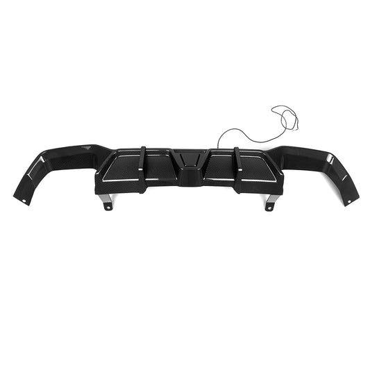BMW X4M X4MC F98 LCI 2022-ON with Aftermarket Parts - With Light Rear Diffuser Carbon Fiber from SOOQOO USA