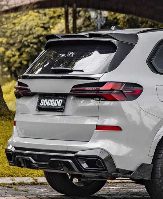 BMW X5 M60i s/x Drive 40i xDrive 50e G05 (Fits Both Pre-LCI & LCI) 2019 2020 2021 2022 2023 2024 with Aftermarket Parts - Rear Diffuser & Canards & Exhaust Tips Carbon Fiber from SOOQOO USA