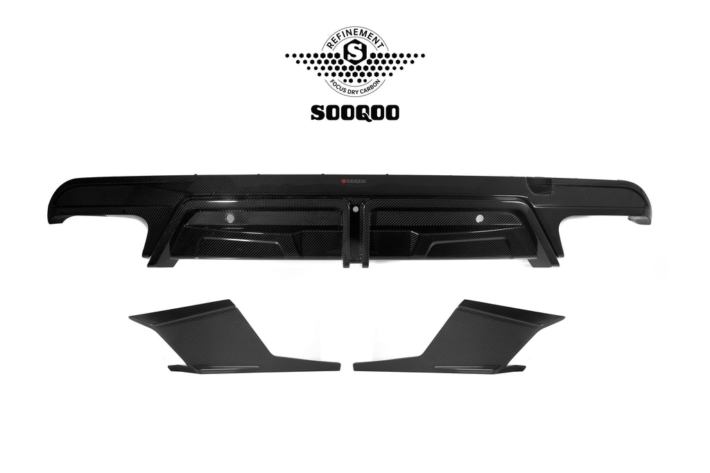 BMW X5M X5MC F95 LCI 2024-ON with Aftermarket Parts - Without & With Light Rear Diffuser Carbon Fiber from SOOQOO USA