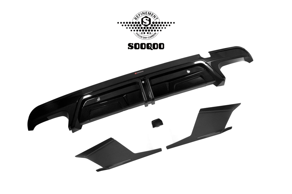 BMW X5M X5MC F95 LCI 2024-ON with Aftermarket Parts - Without & With Light Rear Diffuser Carbon Fiber from SOOQOO USA