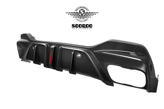BMW X6 M60I xDrive40i G06 (Fits Pre-LCI & LCI) 2020-ON with Aftermarket Parts - With Light Rear Diffuser Pre-preg Carbon Fiber?from SOOQOO USA