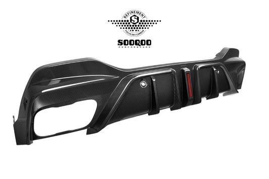 BMW X6 M60I xDrive40i G06 (Fits Pre-LCI & LCI) 2020-ON with Aftermarket Parts - With Light Rear Diffuser Pre-preg Carbon Fiber?from SOOQOO USA