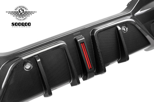 BMW X6 M60I xDrive40i G06 (Fits Pre-LCI & LCI) 2020-ON with Aftermarket Parts - With Light Rear Diffuser Pre-preg Carbon Fiber?from SOOQOO USA