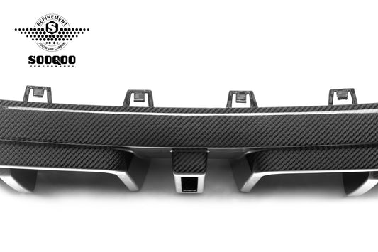 BMW X6 M60I xDrive40i G06 (Fits Pre-LCI & LCI) 2020-ON with Aftermarket Parts - With Light Rear Diffuser Pre-preg Carbon Fiber?from SOOQOO USA