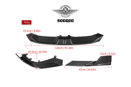 BMW X6M X6MC F96 LCI 2024-ON with Aftermarket Parts - Front Lip Dry Pre-preg Carbon Fiber from SOOQOO USA