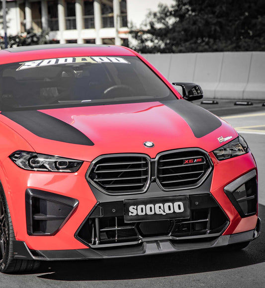 BMW X6M X6MC F96 LCI 2024-ON with Aftermarket Parts - Front Lip Dry Pre-preg Carbon Fiber from SOOQOO USA