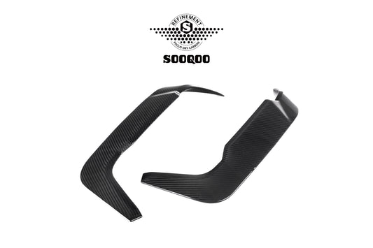 BMW X6M X6MC F96 (Fits Both Pre-LCI & LCI) 2020-ON with Aftermarket Parts - Rear Bumper Frame Canards Dry Pre-preg Carbon Fiber from SOOQOO USA