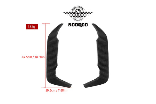 BMW X6M X6MC F96 (Fits Both Pre-LCI & LCI) 2020-ON with Aftermarket Parts - Rear Bumper Frame Canards Dry Pre-preg Carbon Fiber from SOOQOO USA