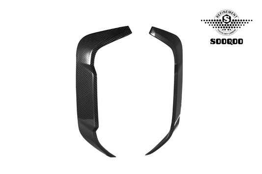 BMW X6M X6MC F96 (Fits Both Pre-LCI & LCI) 2020-ON with Aftermarket Parts - Rear Bumper Frame Canards Dry Pre-preg Carbon Fiber from SOOQOO USA
