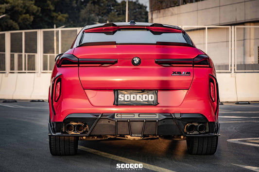 BMW X6M X6MC F96 (Fits Both Pre-LCI & LCI) 2020-ON with Aftermarket Parts - V1 Rear Diffuser Dry Pre-preg Carbon Fiber from SOOQOO USA