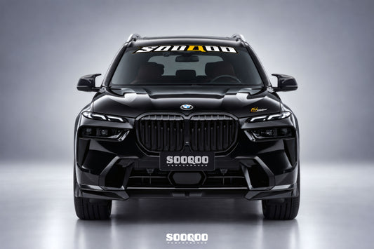 BMW X7 xDrive40i (With M-Package Bumper) M60i LCI G07 2023-ON with Aftermarket Parts - Front Lip Dry Pre-preg Carbon Fiber from SOOQOO USA