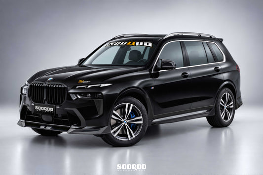 BMW X7 xDrive40i (With M-Package Bumper) M60i LCI G07 2023-ON with Aftermarket Parts - Front Lip Dry Pre-preg Carbon Fiber from SOOQOO USA