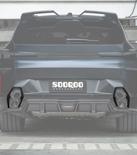 BMW XM G09 2023-ON with Aftermarket Parts - Exhaust Tips Surround Bezels Trims Overlay Dry Pre-preg Carbon Fiber from SOOQOO USA
