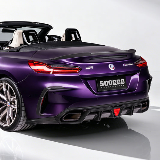 BMW Z4 G29 M40i / sDrive30i Pre-LCI & LCI 2019-ON with Aftermarket Parts - Rear Bumper Side Valances Inserts Dry Pre-preg Carbon Fiber from SOOQOO USA