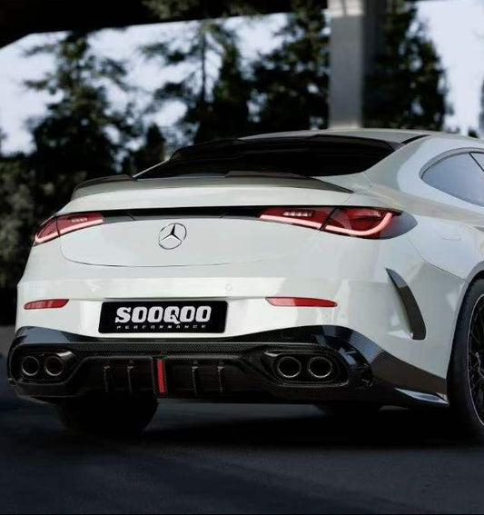 Mercedes Benz CLE-Class AMG CLE 53 / 450 / 300 C236 A236 2024-ON with Aftermarket Parts - With Light Rear Diffuser Dry Pre-preg Carbon Fiber from SOOQOO USA