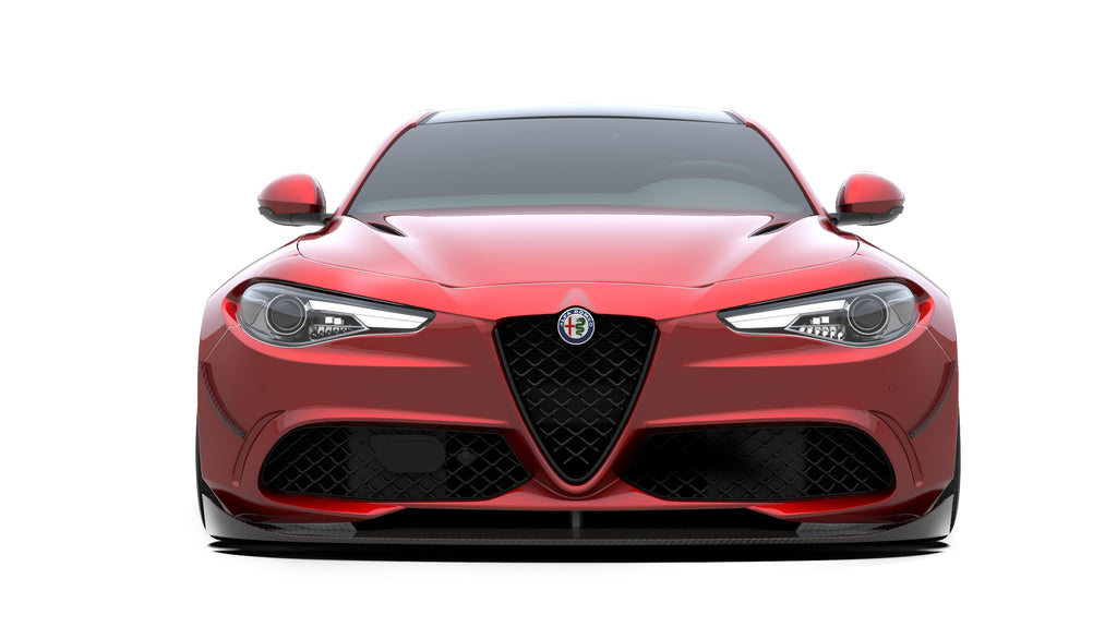 Alfa Romeo Giulia Quadrifoglio Sport Veloce Ti Sprint RWD AWD Lusso Base 2017-ON with Aftermarket Parts - Front Bumper & Lip Carbon Fiber/FRP from SPECTER PLUS