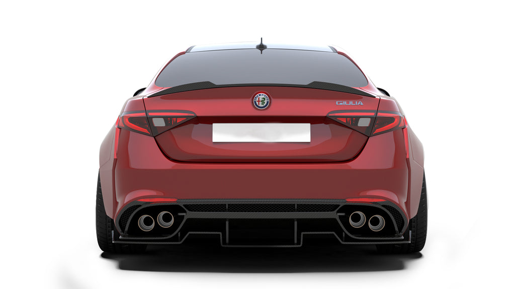 Alfa Romeo Giulia Veloce Ti Sprint RWD AWD Lusso Base 2017-ON with Aftermarket Parts - Rear Diffuser & Underboard Carbon Fiber / FRP from SPECTER PLUS