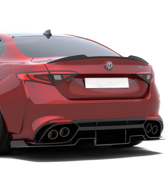 SPECTER PLUS Rear Lip Spoiler for Alfa Romeo Giulia Quadrifoglio Sport Veloce Ti Sprint Sedan Carbon Fiber/FRP
