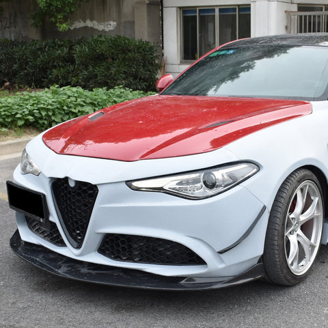 Alfa Romeo Giulia Quadrifoglio Sport Veloce Ti Sprint RWD AWD Lusso Base 2017-ON with Aftermarket Parts - Front Bumper & Lip Carbon Fiber/FRP from SPECTER PLUS