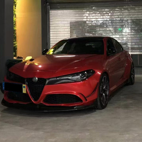 Alfa Romeo Giulia Quadrifoglio Sport Veloce Ti Sprint RWD AWD Lusso Base 2017-ON with Aftermarket Parts - Front Canards Carbon Fiber/FRP from SPECTER PLUS