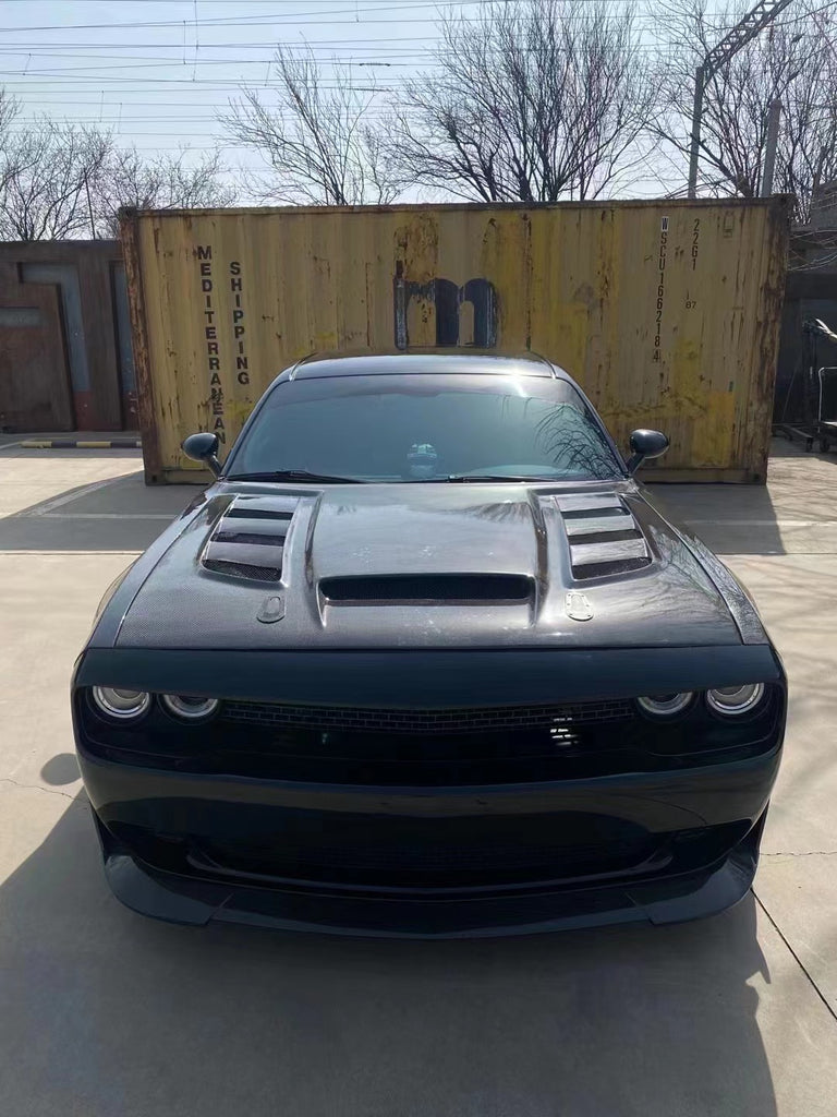 Dodge Challenger Base SXT SRT8 392 GT R/T Hellcat Redeye Jailbreak Demon 2008 2009 2010 2011 2012 2013 2014 2015 2016 2017 2018 2019 2020 2021 2022 2023 with Aftermarket Parts - V3 Hood Carbon Fiber/FRP from SPECTER PLUS