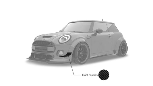 MINI Cooper JCW (John Cooper Works) Base S F56 LCI 2022-ON  with Aftermarket Parts - Front Canards Carbon Fiber / FRP from SPECTER PLUS